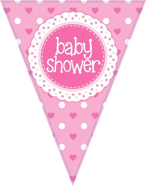 Party Bunting Baby Shower Pink 11 flags 3.9m