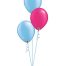 Set 3 Latex Balloons Light Blue Magenta