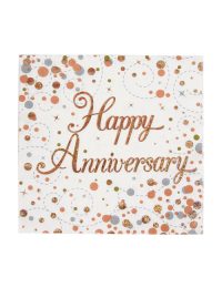 Rose Gold Fizz Happy Anniversary Napkins