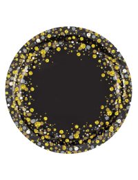 Sparkling Fizz Black Gold Plates