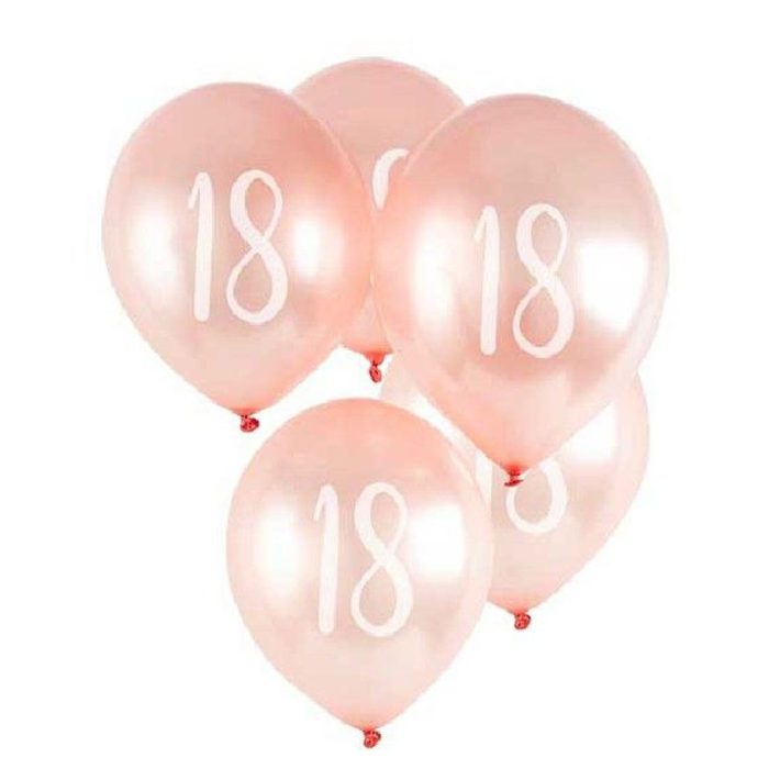 18 Rose Gold Chrome Latex Balloons