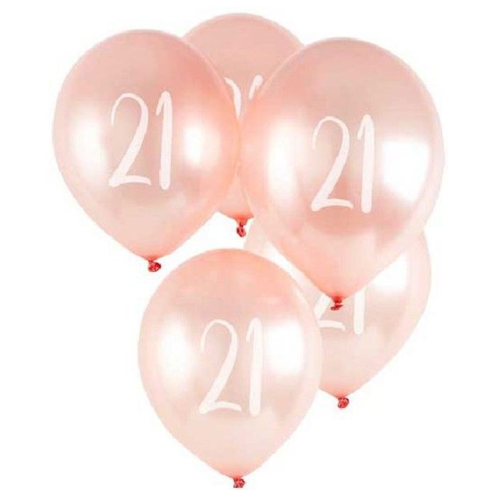 21 Chrome Rose Gold Latex Balloons