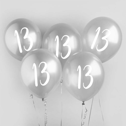 12" Latex Balloons Silver 13